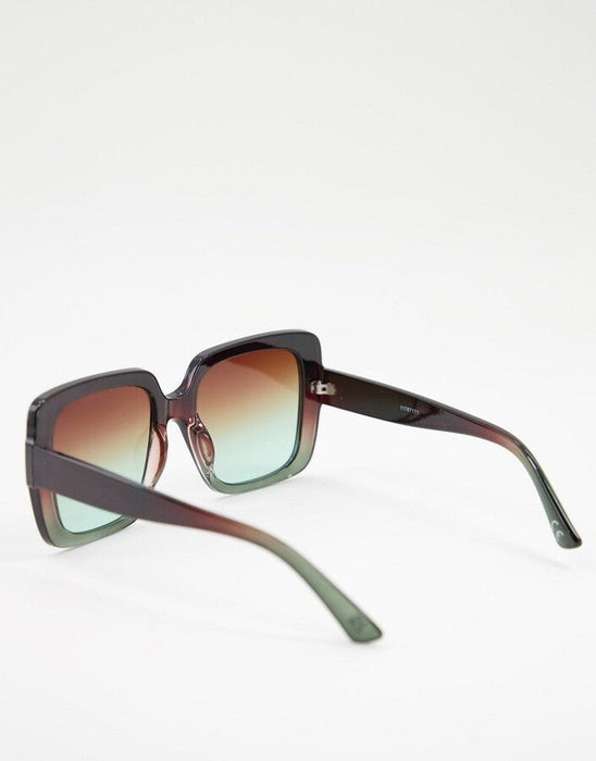 Gafas de sol extragrandes de estilo degradado de marrón a verde de ASOS DESIGN - Quierox - Tienda Online