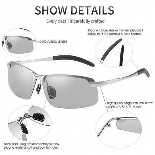 Gafas De Sol Polarizadas Cromadas Para Bicicleta Sin Marco - Quierox - Tienda Online