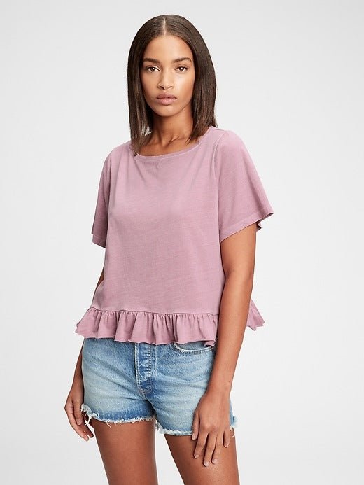 GAP Vintage Cropped Ruffle T-Shirt - Quierox - Tienda Online