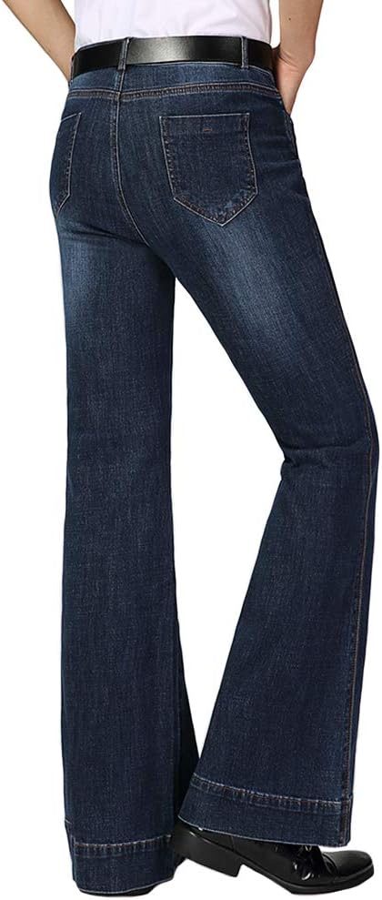 HAORUN Pantalones retro vaqueros acampanados ajustados para hombre - Quierox - Tienda Online
