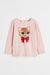 H&M Top de punto estampado Rosa claro/Gato - Quierox - Tienda Online