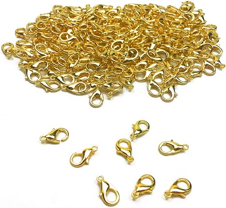 Hyamass 200 cierres de langosta curvados de 0.276 x 0.472 in, chapados en oro. - Quierox - Tienda Online