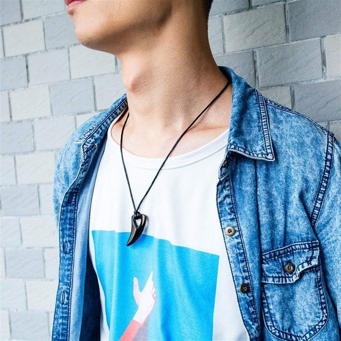 Joyería pendiente de la cabeza del lobo de obsidiana - Quierox - Tienda Online