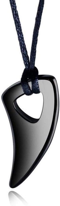 Joyería pendiente de la cabeza del lobo de obsidiana - Quierox - Tienda Online