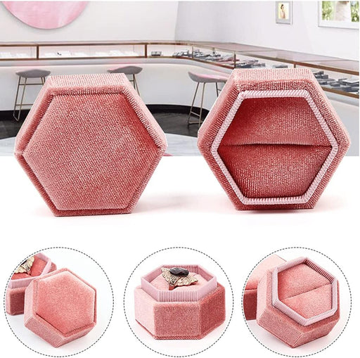 Joyero hexagonal vintage caja de terciopelo - Quierox - Tienda Online
