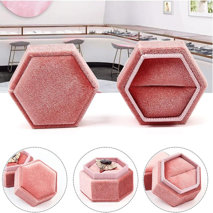 Joyero hexagonal vintage caja de terciopelo - Quierox - Tienda Online