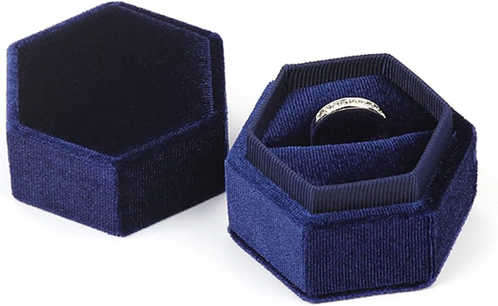 Joyero hexagonal vintage caja de terciopelo - Quierox - Tienda Online