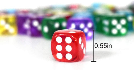 Juego de 50 dados de 0.551 in de 6 caras translúcidos - Quierox - Tienda Online