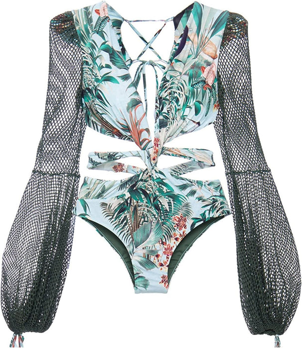 LANREN Traje de baño de Cuello en v de una pieza - Quierox - Tienda Online