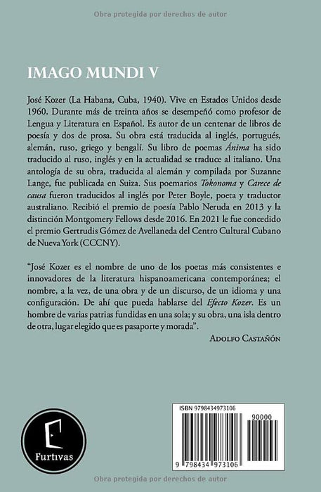 Libro IMAGO MUNDI V de Jose Kozer, Tapa dura - Quierox - Tienda Online