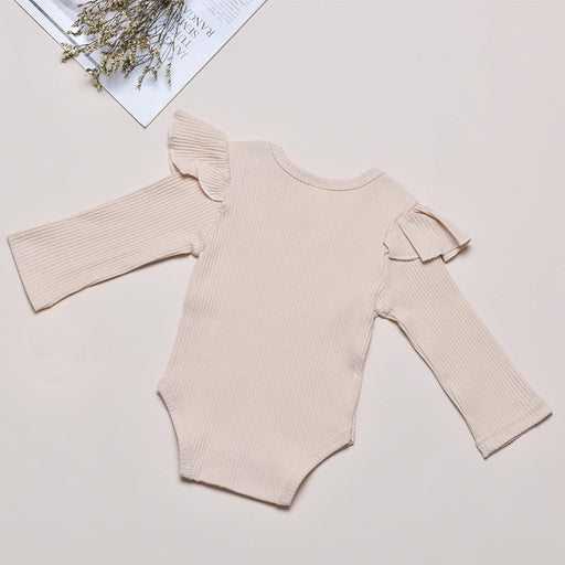 Mamelucos para niñas, de manga larga, con volante, acanalada - Quierox - Tienda Online