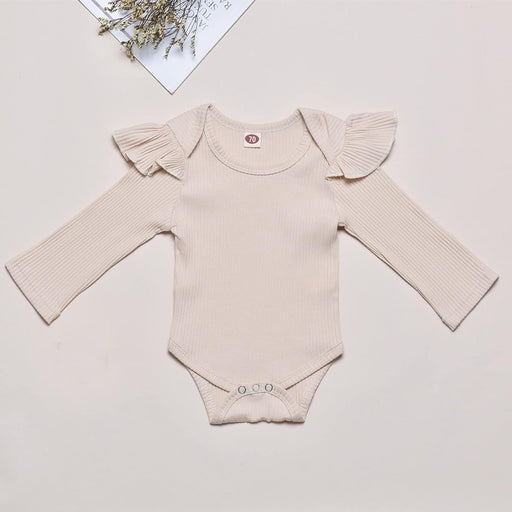 Mamelucos para niñas, de manga larga, con volante, acanalada - Quierox - Tienda Online