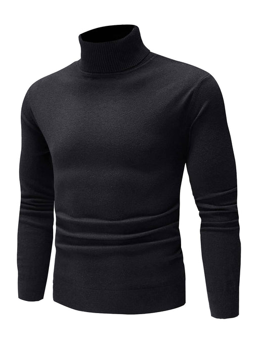 Manfinity Basics Suéter de punto acanalado con cuello alto para hombre - Quierox - Tienda Online