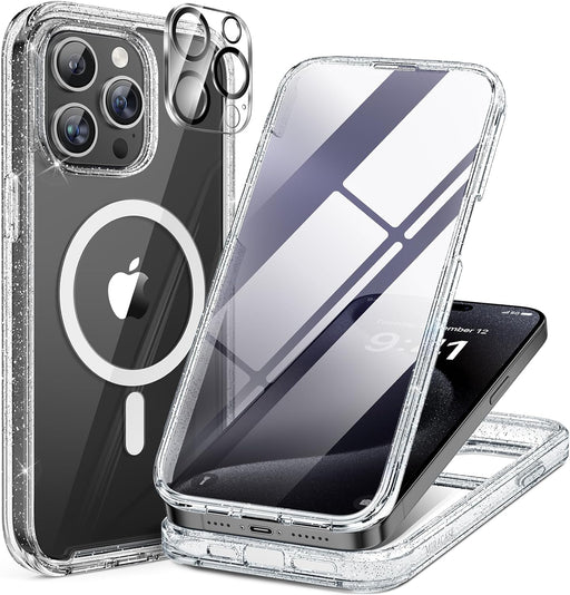 Miracase Funda de Vidrio Serie iPhone 15 Pro [Compatible con Mag-Safe] Funda Protectora de 360° - Quierox - Tienda Online