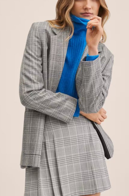 MNG Falda pliegues cuadros - Quierox - Tienda Online