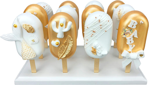 Nangopop Soporte de madera para tartas – 12 palitos de paletas para mesa de postres de bodas - Quierox - Tienda Online