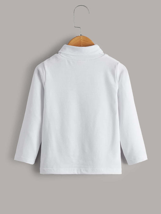 Niños Camiseta unicolor de cuello cisne - Quierox - Tienda Online