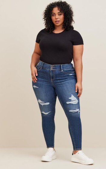 Pantalon Jegging Skinny Jean desgastado de talle alto - Quierox - Tienda Online