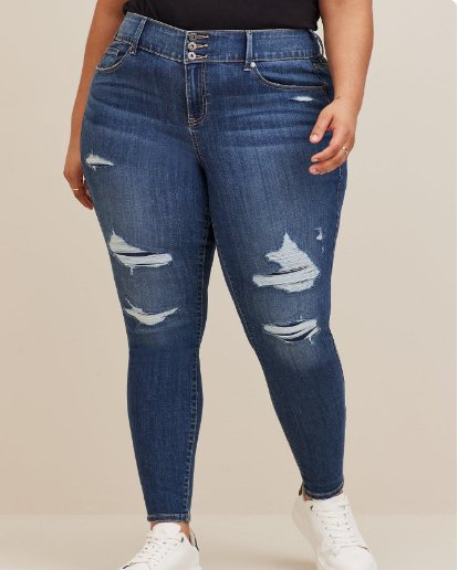 Pantalon Jegging Skinny Jean desgastado de talle alto - Quierox - Tienda Online