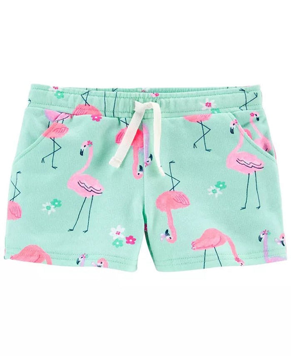 Pantalones cortos de rizo francés con cordones y flamencos - Quierox - Tienda Online