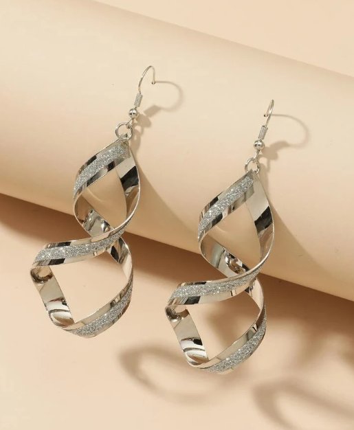 Pendientes Largos Espiral Metálicos - Quierox - Tienda Online