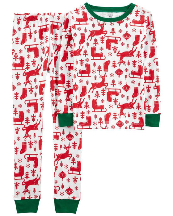Pijama Navideño De 2 Piezas 100% Algodón Ajustado - Quierox - Tienda Online