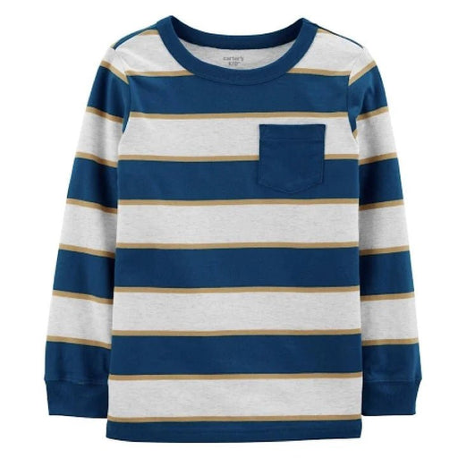 Playera Carter’s rayas azul y amarillo para niño - Quierox - Tienda Online