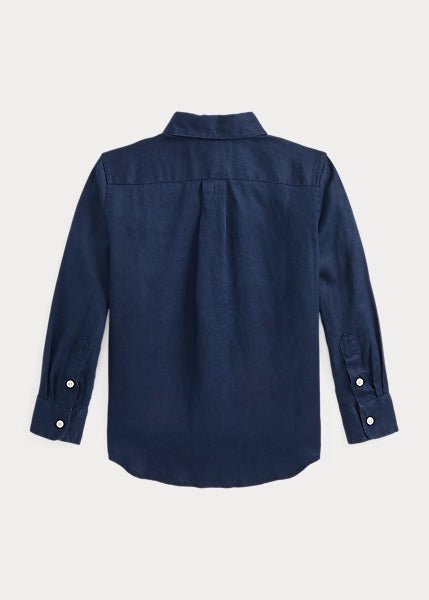 Polo Ralph Lauren Camisa Ninos de lino azul marino