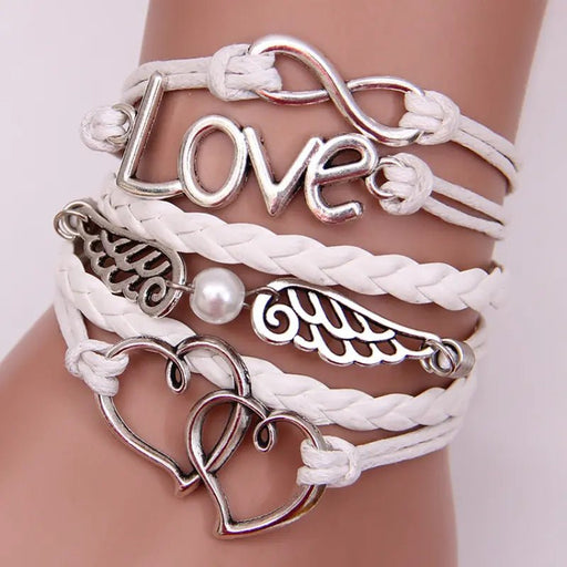 Pulsera De Cuero Encantadora De Múltiples Capas Con Corazón - Quierox - Tienda Online