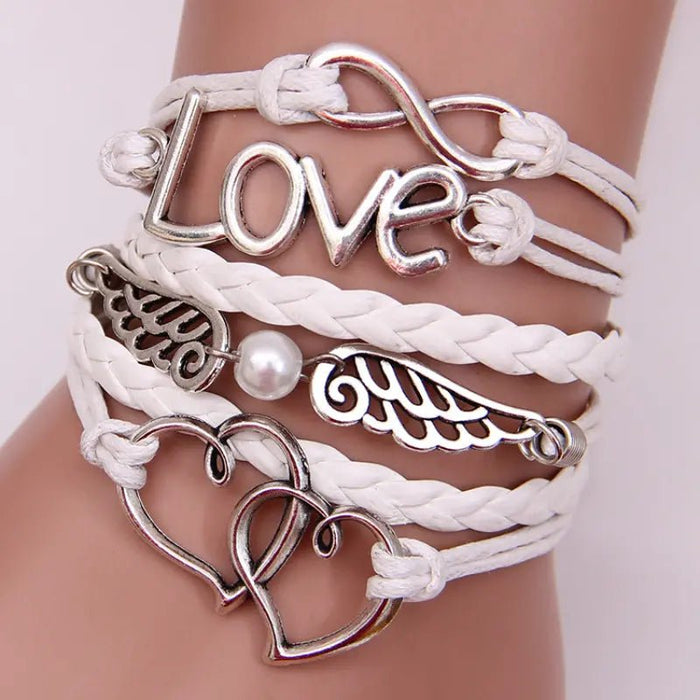 Pulsera De Cuero Encantadora De Múltiples Capas Con Corazón - Quierox - Tienda Online