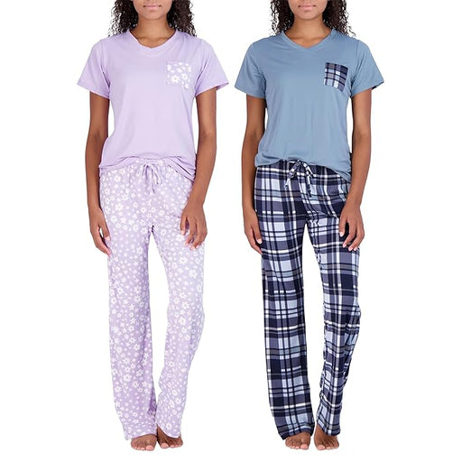 Real Essentials Conjuntos de pijamas de talla grande para Mujer, Tops de manga corta - Quierox - Tienda Online
