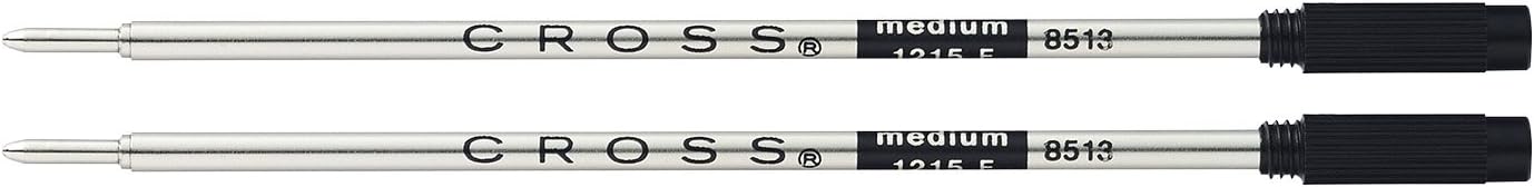Recambios Cross para bolígrafos, medianos, tinta negra, paquete de 2 modelo: 8513-2 - Quierox - Tienda Online