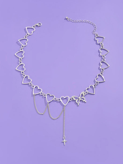 ROMWE Collar con decoración de corazón y mariposa - Quierox - Tienda Online