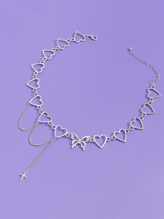 ROMWE Collar con decoración de corazón y mariposa - Quierox - Tienda Online