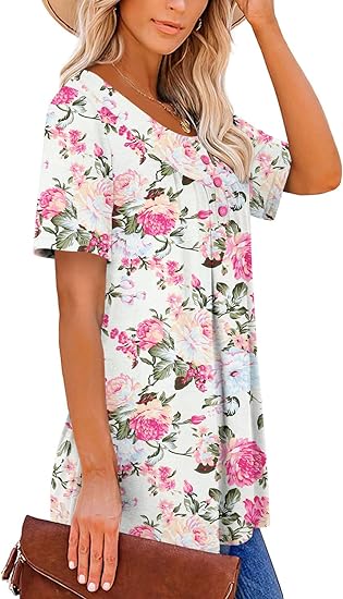 ROSELINLIN - Camisas de manga corta para mujer, ajuste holgado - Quierox - Tienda Online