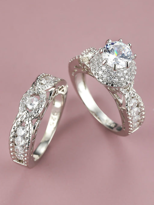 Shein 2 piezas anillo decorativo con circonita cúbica - Quierox - Tienda Online