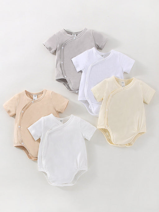 SHEIN 5 Piezas Body De Bebé Con Botones Delanteros Y Con Diseño Sólido - Quierox - Tienda Online