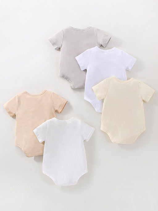SHEIN 5 Piezas Body De Bebé Con Botones Delanteros Y Con Diseño Sólido - Quierox - Tienda Online