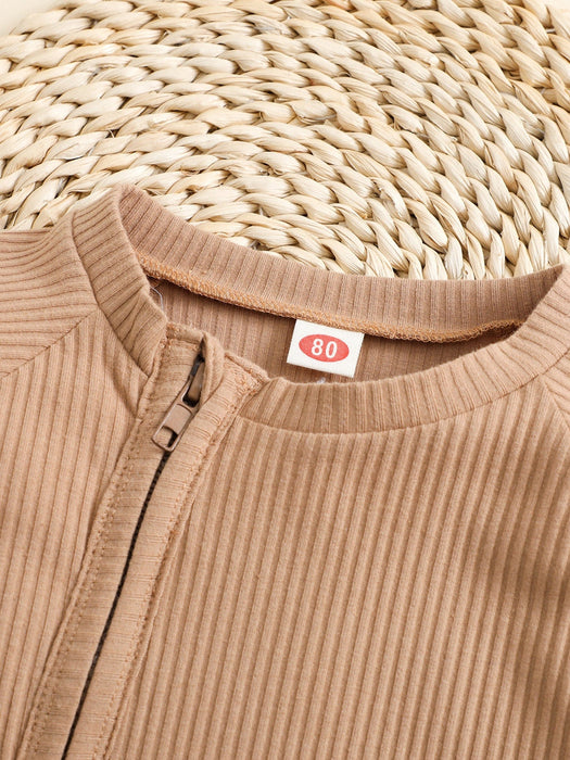 SHEIN Bebé Mono unicolor con cremallera oblicua y manga raglán - Quierox - Tienda Online