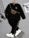 SHEIN Bolso de niño joven con jersey con estampado de letra y pantalones deportivos - Quierox - Tienda Online