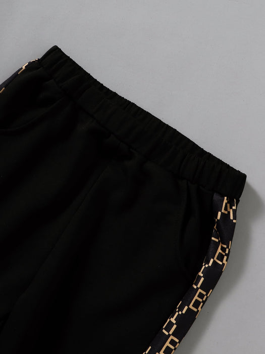 SHEIN Bolso de niño joven con jersey con estampado de letra y pantalones deportivos - Quierox - Tienda Online