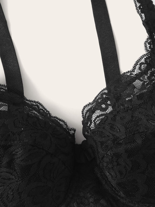 Shein- Brasier con tira ajustable y encaje floral - Quierox - Tienda Online