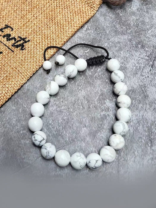 SHEIN Brazalete Ajustable De Piedra Howlite Blanca - Quierox - Tienda Online