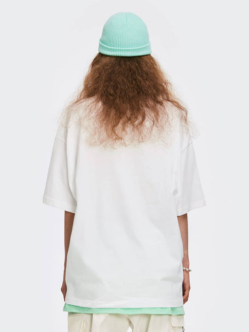 SHEIN Camiseta extragrande con estampado de eslogan y hombros caídos - Quierox - Tienda Online