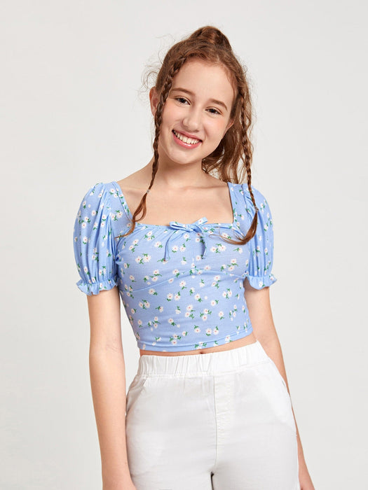 SHEIN Chicas Camiseta con estampado floral - Quierox - Tienda Online