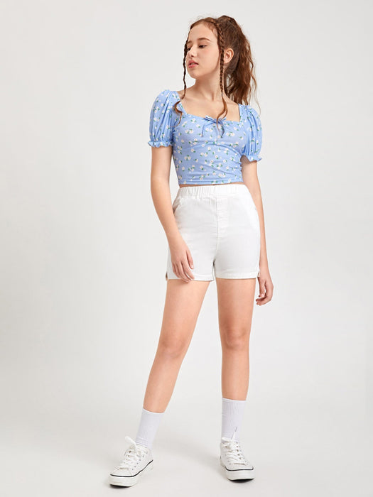 SHEIN Chicas Camiseta con estampado floral - Quierox - Tienda Online