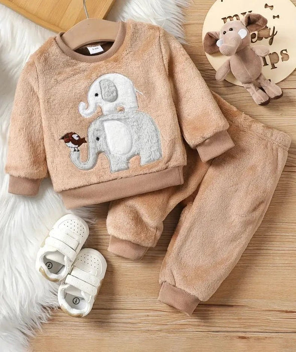 SHEIN Conjunto De Sudadera Con Capucha Y Pantalones Forrados Con Patrón De Oso - Quierox - Tienda Online