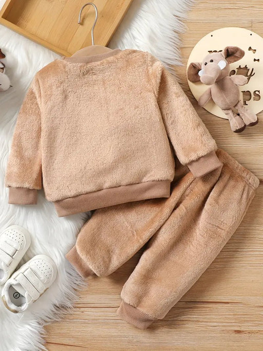 SHEIN Conjunto De Sudadera Con Capucha Y Pantalones Forrados Con Patrón De Oso - Quierox - Tienda Online