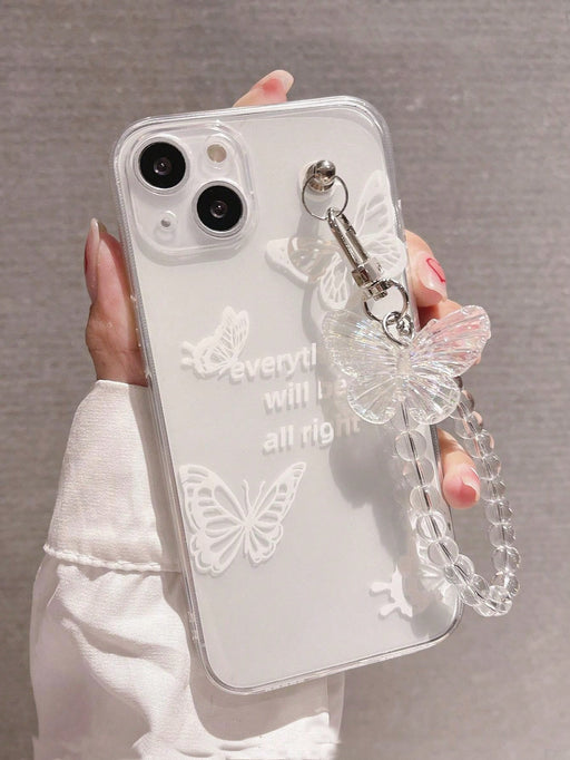 Shein Funda para teléfono suave con correa de mariposa lisa compatible con Iphone 11pro - Quierox - Tienda Online
