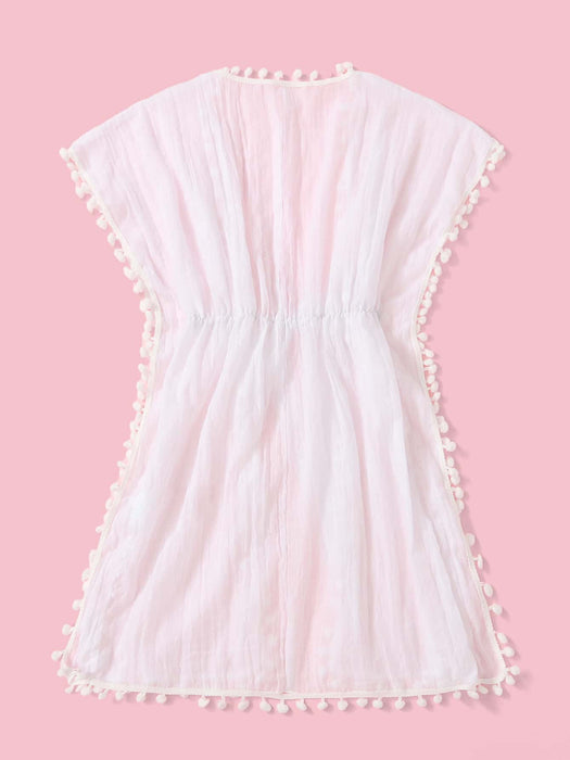 SHEIN Kimono con nudo delantero y ribete de pompones - Quierox - Tienda Online